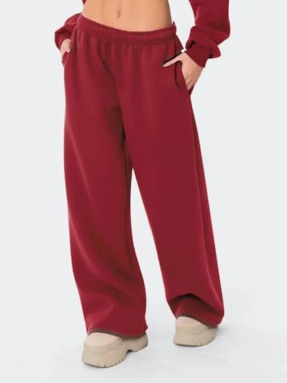 Cozy Women's Wide Leg Fleece Lined Sweatpants | Comfy Baggy Lounge Pants